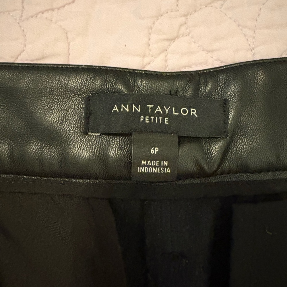 Ann Taylor Black Leatherette Trousers - Picture 3 of 7